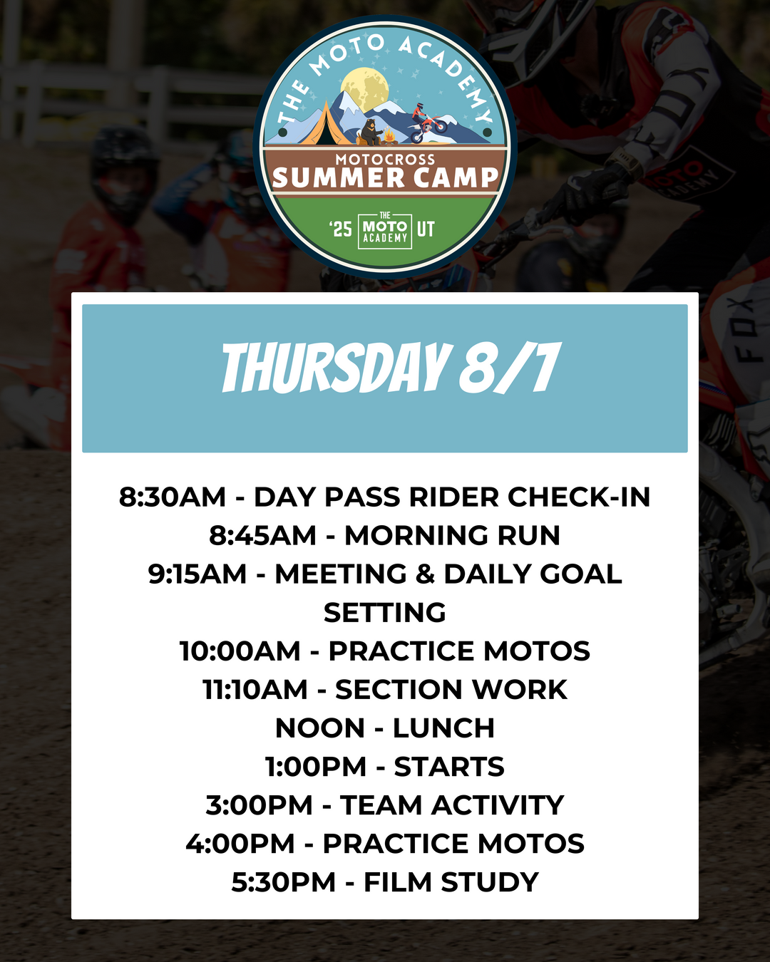 Aug. 4th-8th | Jordan River OHV State Park Summer Camp | Salt Lake City, UT