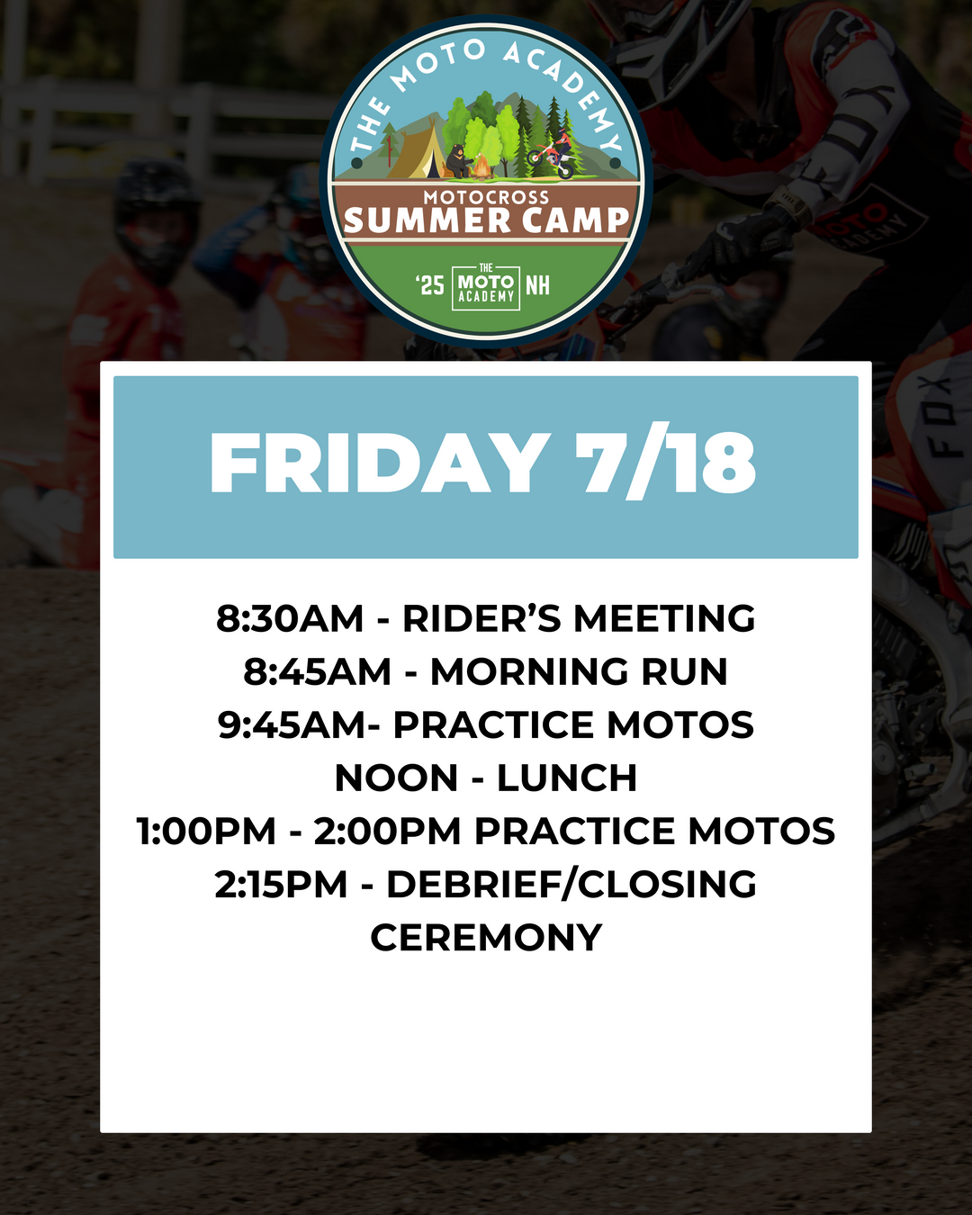 July 14th-18th | Winchester Speedpark Summer Camp | Winchester, NH