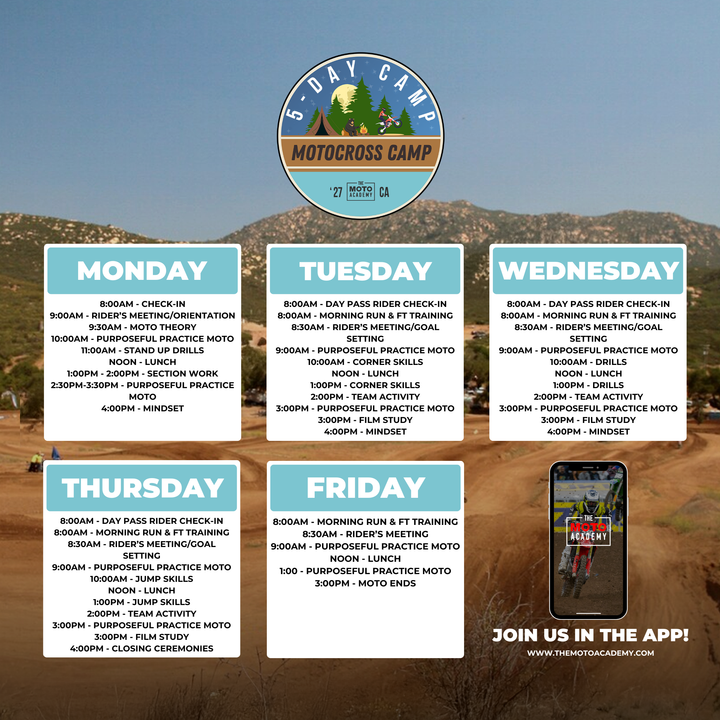 February 22nd-26th, 2027 | Barona Oaks MX 5 Day Camp | Lakeside, CA