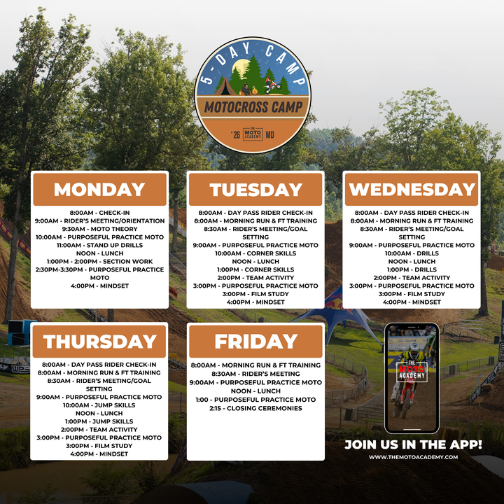 October 5th-9th, 2026 | Budds Creek MX 5 Day Camp | Mechanicsville, MD