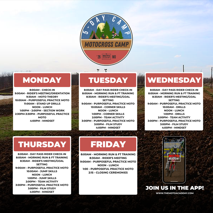 July 20th- 24th, 2026 | HLR Motorsports 5 Day Camp | Huntsville, MO