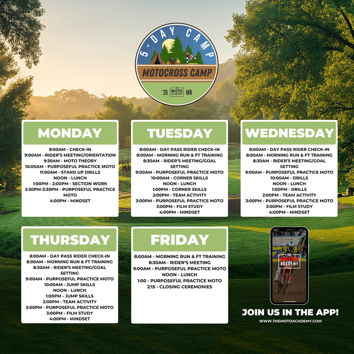 May 4th-8th, 2026 | Meadow Valley MX 5 Day Camp | Millville, MN