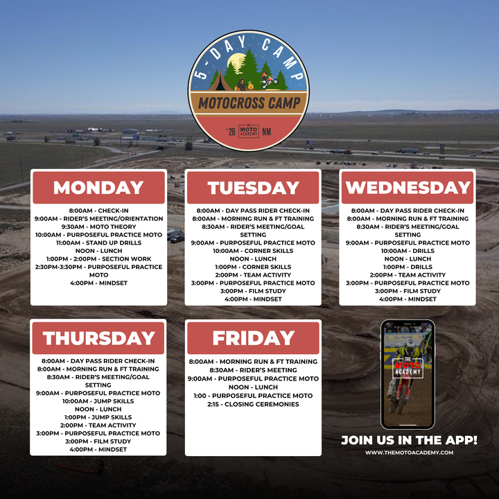 June 8th-12th, 2026 | Moriarty MX 5 Day Camp | Moriarty, NM