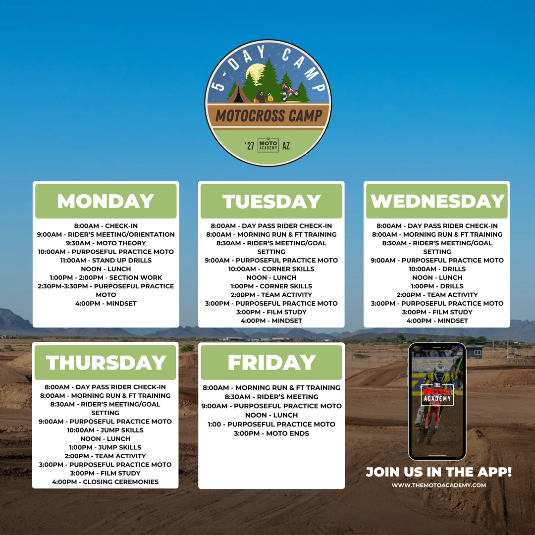 March 15th-19th, 2027 | Motoland MX 5 Day Camp | Casa Grande, AZ