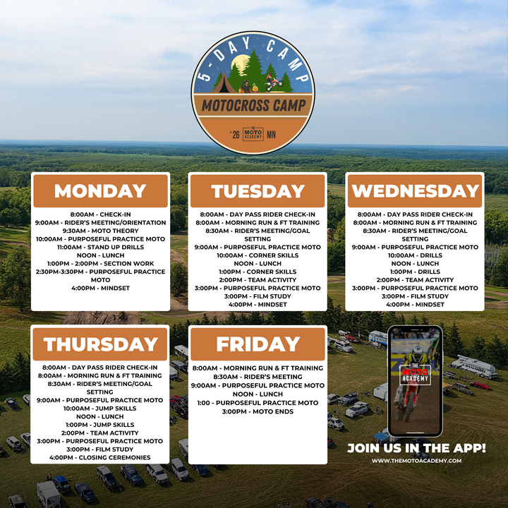 September 7th-11th, 2026 | Trax North MX 5 Day Camp | Crosby, MN