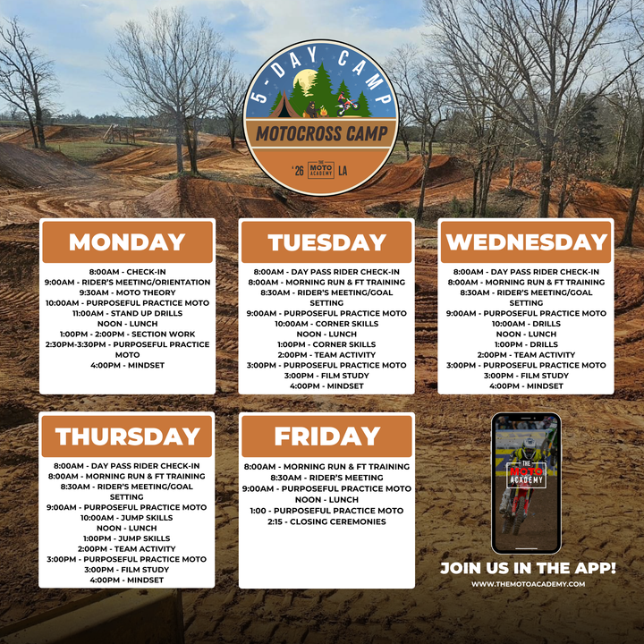 November 9th- 13th, 2026 | Wildwood MX 5 Day Camp | Kentwood, LA